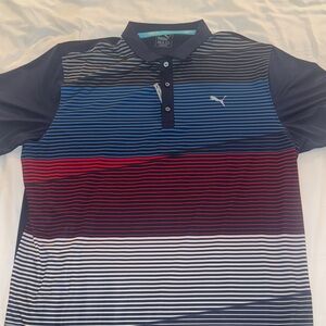 Puma Men's Multicolor Striped Polo Shirt